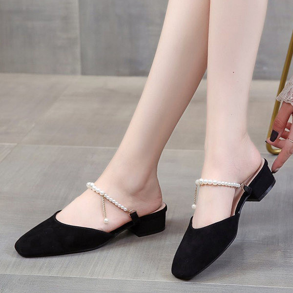 Ženske casual papuče od eko brušene kože s perlama u više boja