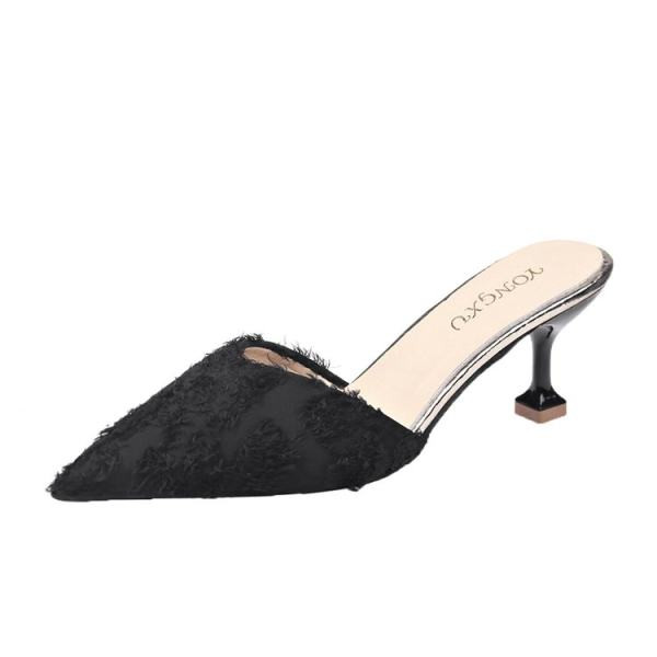 Moderni papuče na špic s niskom petom