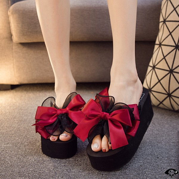 Novi model ženskih papuča sa trakom i visokom platformom 6 cm ili 3 cm