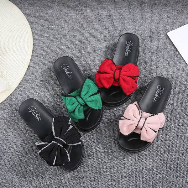 Papuci moderni de vara de dama cu panglica colorata