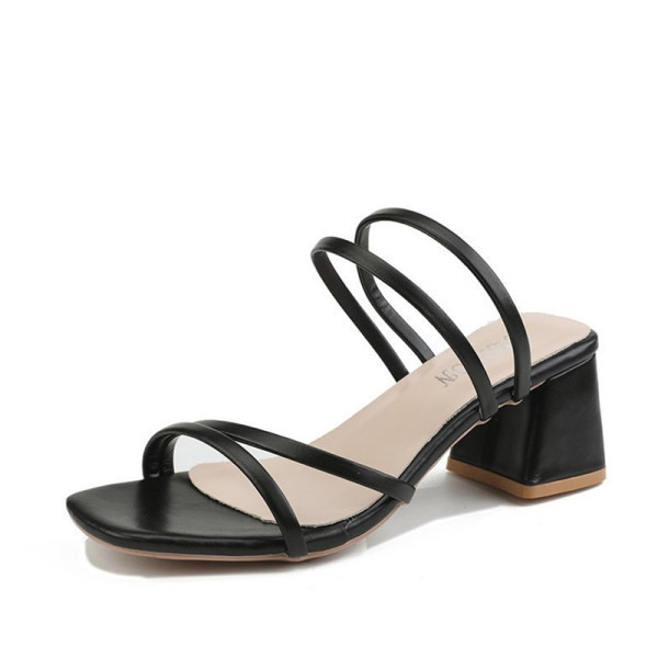 Ženske kožne papuče na nisku petu u tri boje