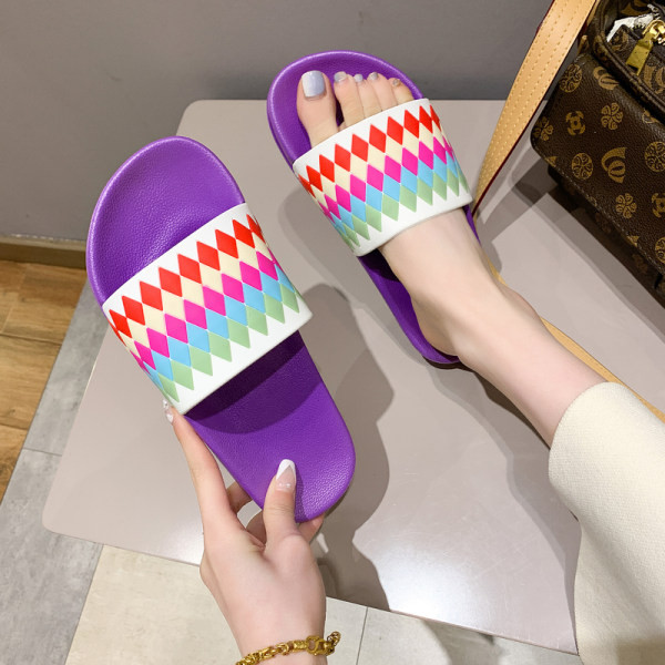 Šarene ženske papuče s ravnim potplatom