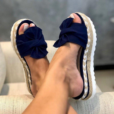 Papuci casual din piele intoarsa ecologica pe o platforma plata