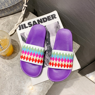 Novi model ženskih papuča u boji sa ravnim potplatom - više boja