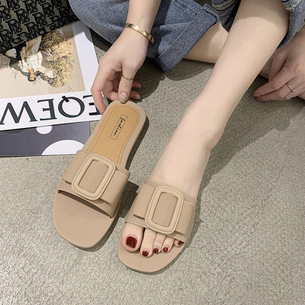 Ležerne ljetne ženske papuče s ravnim potplatom