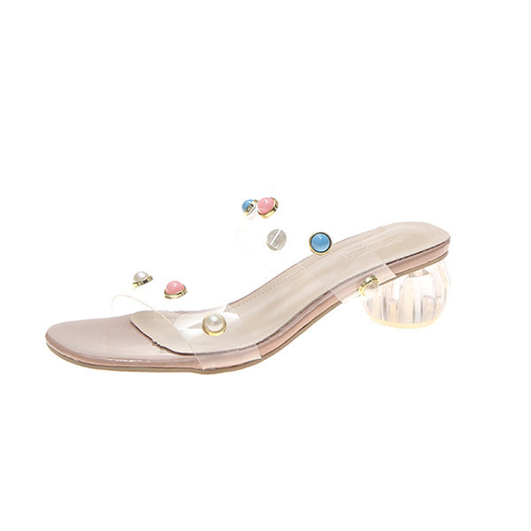 Papuci casual dama de vara cu pietre colorate