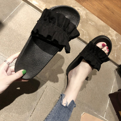 Pledinės moteriškos šlepetės lygiais padais