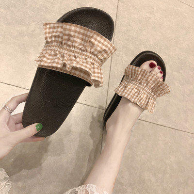 Pledinės moteriškos šlepetės lygiais padais