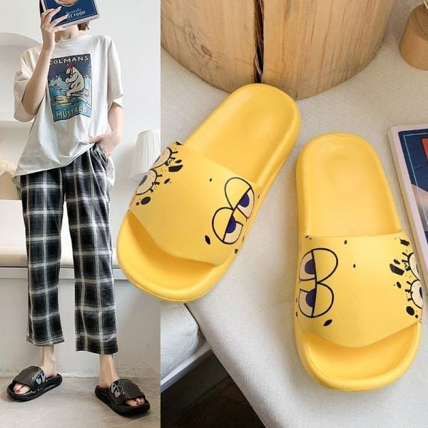 Moteriškos šlepetės su aplikacijomis ir storu padu