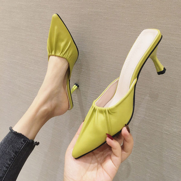 Novi model špicastih ženskih papuča sa petom visine 7 cm