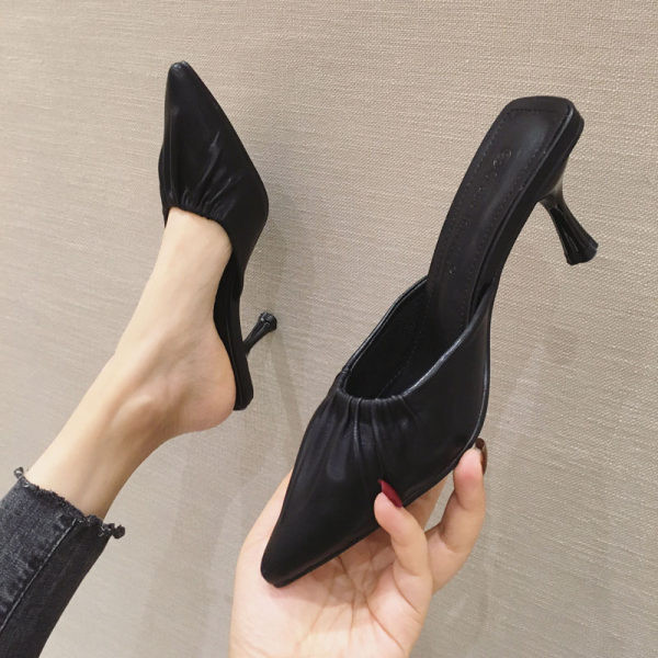 Novi model špicastih ženskih papuča sa petom visine 7 cm