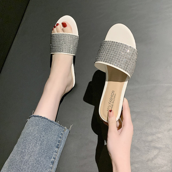 Papuci de vara dama cu pietre - talpa plata