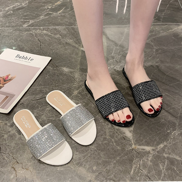 Papuci de vara dama cu pietre - talpa plata