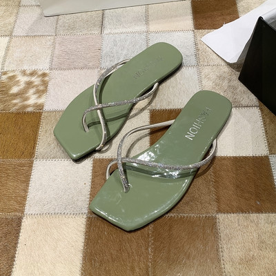 Papuci casual dama - cu talpa plata si pietre