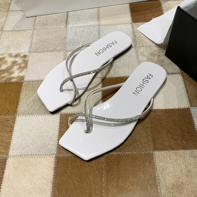 Papuci casual dama - cu talpa plata si pietre