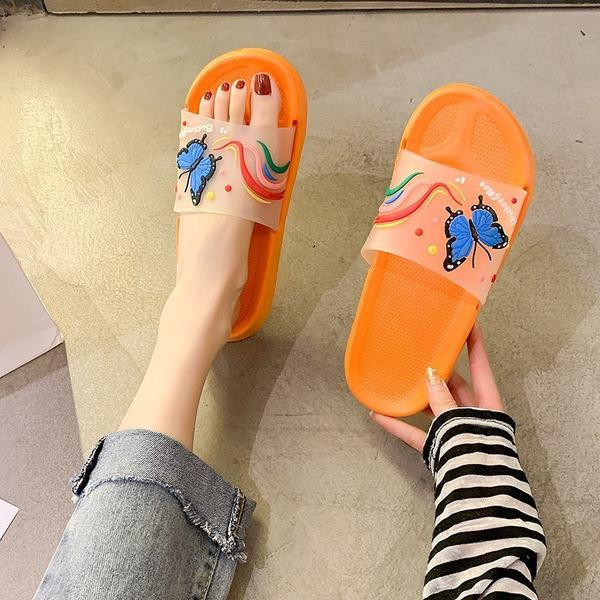 Papuci dama cu talpa plata si aplicatie