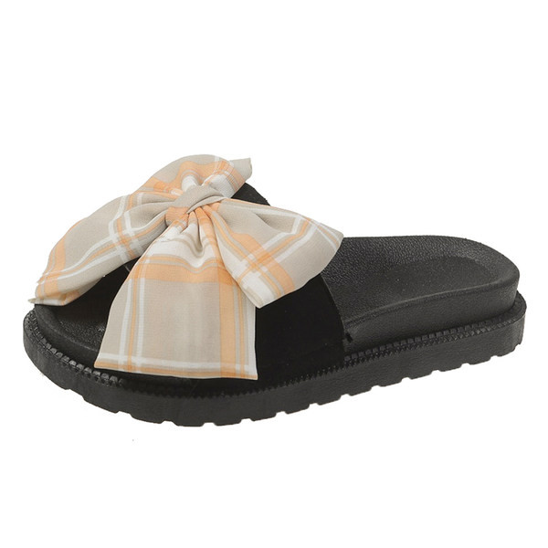 Papuci dama de vara cu panglica in carouri