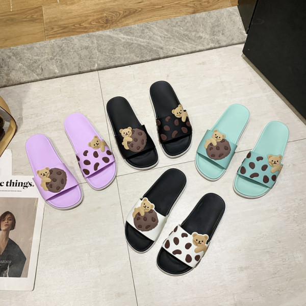 Papuci de damă cu element 3D în patru culori