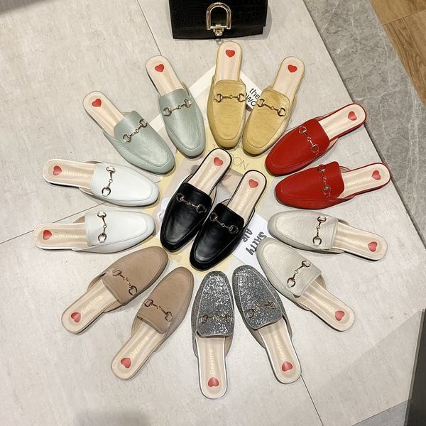 Papuci de dama moderni din piele ecologica cu element metalic