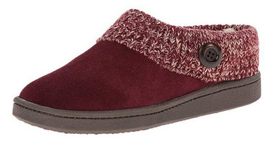 Papuci caldi de casa din piele intoarsa ecologica si tricotat