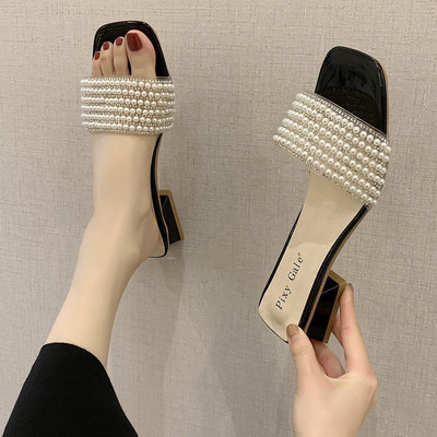 Γυναικείες casual παντόφλες με πέρλες σε τρία χρώματα κατάλληλα για το καλοκαίρι