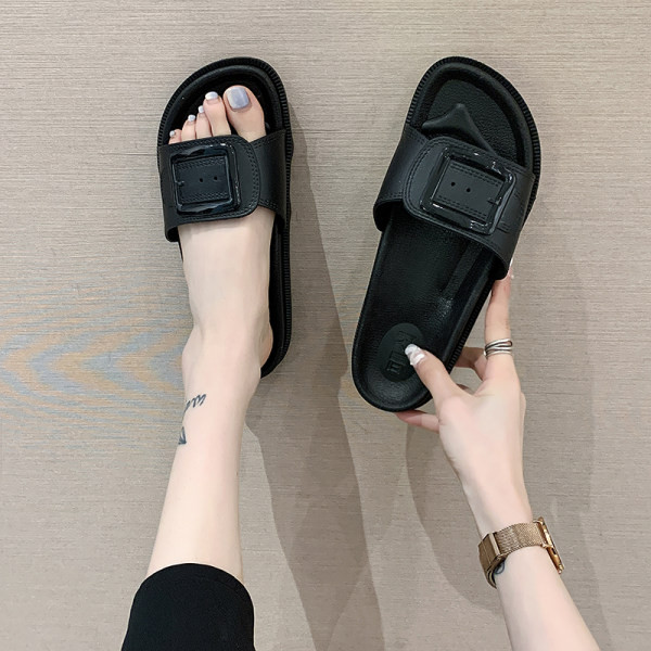 Ženske papuče sa ravnim đonom - od eko kože