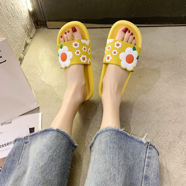 Papuci de plaja florali dama - talpa plata