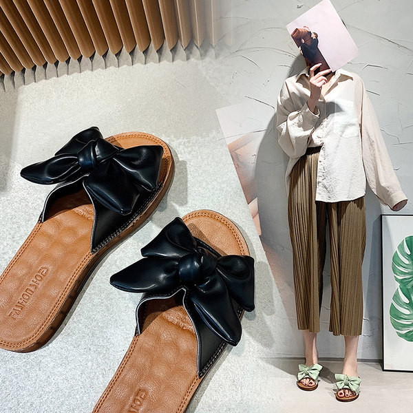 Papuci casual dama - talpa plata si panglica din piele ecologica