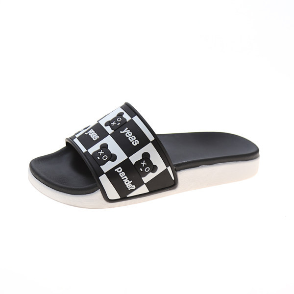 Ležerne ženske papuče za plažu u crno-bijeloj boji