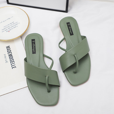 Papuci de damă din piele cu talpă plată - în mai multe culori