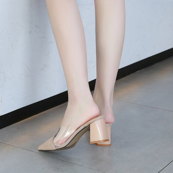 Papuci casual dama din piele intoarsa ecologica si silicon