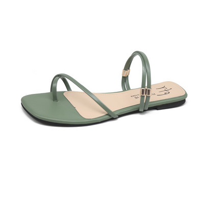 Γυναικείες έκο δερμάτινες παντόφλες με επίπεδη σόλα σε τρία χρώματα