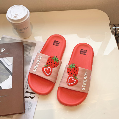 Papuci de cauciuc dama cu talpa plata si aplicatie