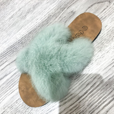 Model nou de papuci casual dama cu puf si talpa plata