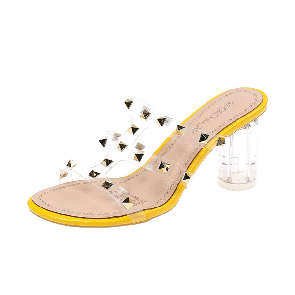 Ženske papuče sa silikonskim naramenicama i metalnim cekerima