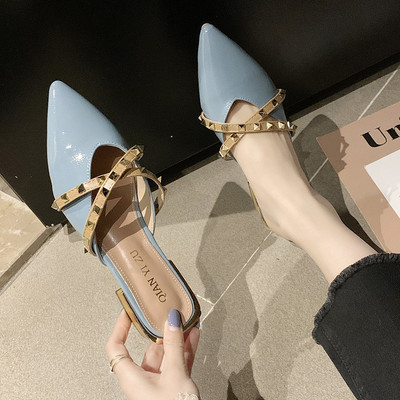 Ženske papuče špic model sa zakovicama u tri boje