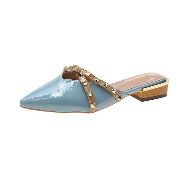 Ženske papuče špic model sa zakovicama u tri boje