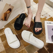 Papuci casual dama alb-negru potriviti pentru vara