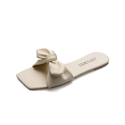 Νέο μοντέλο γυναικείες παντόφλες έκο δερμάτινες με κορδέλα