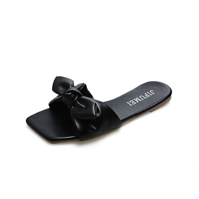 Νέο μοντέλο γυναικείες παντόφλες έκο δερμάτινες με κορδέλα