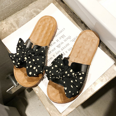 Papuci casual cu panglica din piele ecologica si material textil