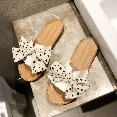 Papuci casual cu panglica din piele ecologica si material textil