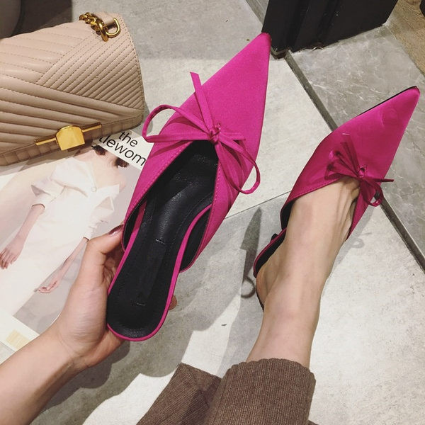 Model nou de pantofi ascuțit de damă cu panglică - mai multe culori