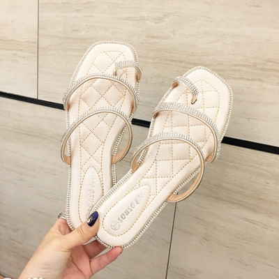 Papuci casual dama cu pietre - talpa plata