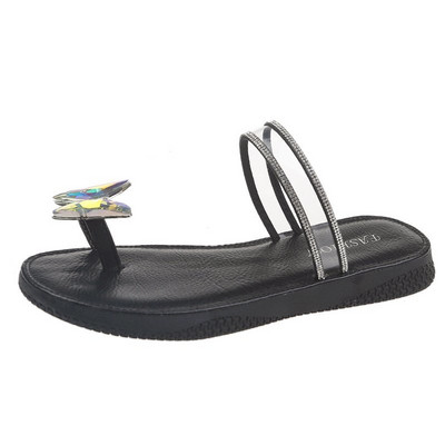 Papuci moderni de dama cu element 3D si bretele