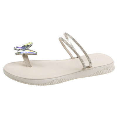 Papuci moderni de dama cu element 3D si bretele