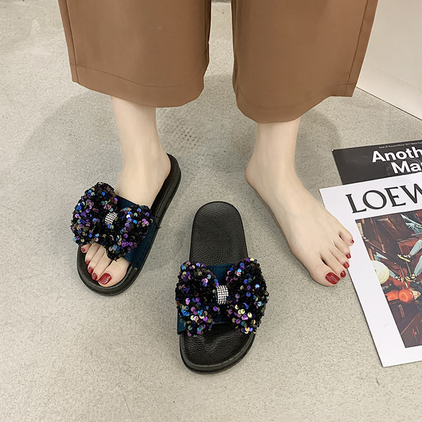 Papuci casual dama si panglica cu paiete