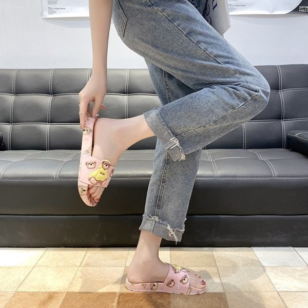 Papuci casual dama cu ursuleti - cauciuc