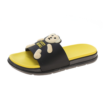 Γυναικείες παντόφλες παραλίας με επίπεδη σόλα με απληκέ αρκοουδάκι 3D