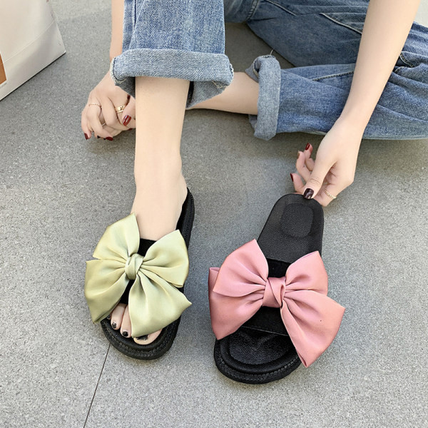 Παντόφλες μοντέρνες γυναικείες  με χρωματιστή κορδέλα